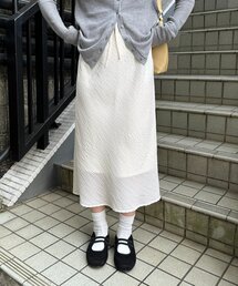 【umm./花柄＆無地】生地シャーリングスカート