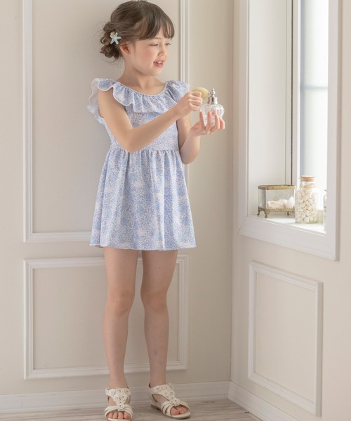Catherine Cottage（キャサリンコテージ）の「フリル襟　スイムワンピース（水着・キッズ・ピンク系4/ブルー系1/ピンク系3/ピンク系2/ライラック系1/ブルー系2/ブルー系3・130/120/110/100）」の20枚目の写真