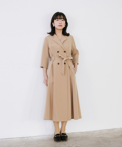 Sirin(シリン)の「カシュクール7分袖ワンピース【2サイズ展開】(ワンピース・レディース・ネイビー/ベージュ・SMALL/X-SMALL)」の2枚目の写真