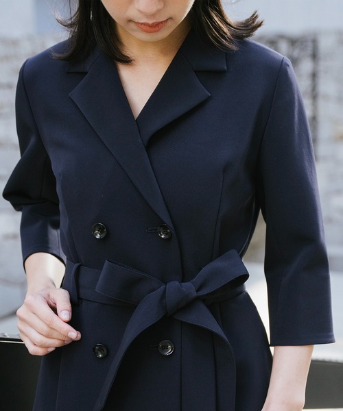 Sirin(シリン)の「カシュクール7分袖ワンピース【2サイズ展開】(ワンピース・レディース・ネイビー/ベージュ・SMALL/X-SMALL)」の7枚目の写真