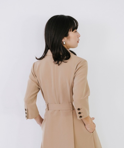 Sirin(シリン)の「カシュクール7分袖ワンピース【2サイズ展開】(ワンピース・レディース・ネイビー/ベージュ・SMALL/X-SMALL)」の16枚目の写真