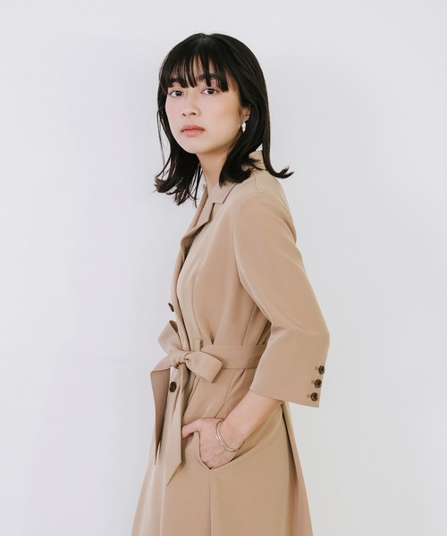 Sirin(シリン)の「カシュクール7分袖ワンピース【2サイズ展開】(ワンピース・レディース・ネイビー/ベージュ・SMALL/X-SMALL)」の15枚目の写真