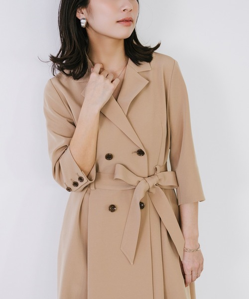 Sirin(シリン)の「カシュクール7分袖ワンピース【2サイズ展開】(ワンピース・レディース・ネイビー/ベージュ・SMALL/X-SMALL)」の17枚目の写真