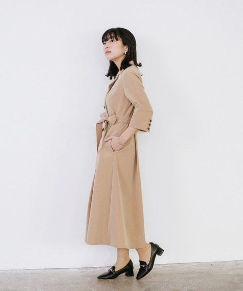 Sirin(シリン)の「カシュクール7分袖ワンピース【2サイズ展開】(ワンピース・レディース・ネイビー/ベージュ・SMALL/X-SMALL)」の11枚目の写真