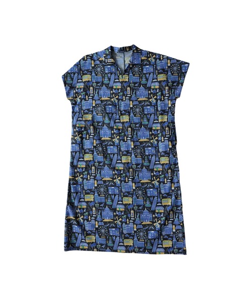 antiqua(アンティカ)の「街柄 シャツワンピース(シャツワンピース・レディース・グリーン/ブラック・ONESIZE)」の9枚目の写真
