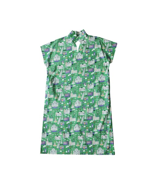 antiqua(アンティカ)の「街柄 シャツワンピース(シャツワンピース・レディース・グリーン/ブラック・ONESIZE)」の10枚目の写真