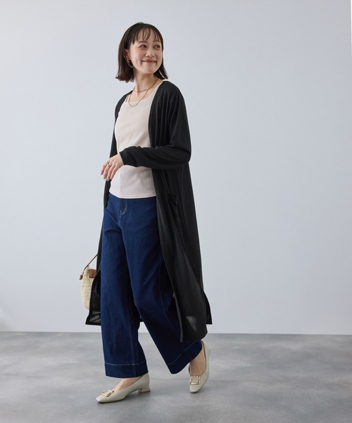 CROSS FUNCTION(クロスファンクション)の「《洗える》エブ楽 シアーVネックロングカーディガン【CROSS FUNCTION/クロスファンクション】(カーディガン/ボレロ・レディース・ブラック/オフホワイト/ネイビー/ライトグレー・M/L/LL)」の19枚目の写真