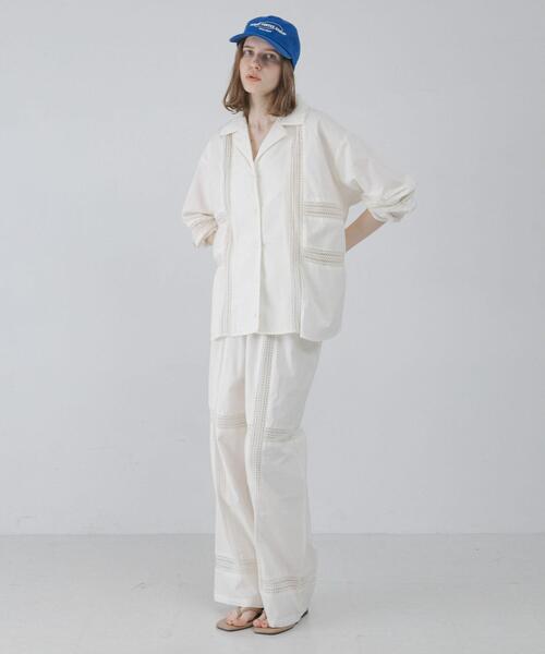 URBAN RESEARCH Sonny Label(アーバンリサーチサニーレーベル)の「ブロッキングレースコットンシャツジャケット(その他アウター・レディース・ブラック/ホワイト系その他・FREE)」の8枚目の写真
