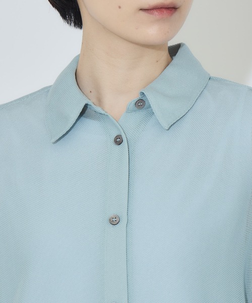 Paradise Picnic(パラダイスピクニック)の「cloche メッシュドライタッチブラウス(シャツ/ブラウス・レディース・ホワイト/ブラック/ブルー・FREE)」の15枚目の写真