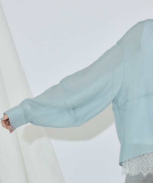 Paradise Picnic(パラダイスピクニック)の「cloche メッシュドライタッチブラウス(シャツ/ブラウス・レディース・ホワイト/ブラック/ブルー・FREE)」の17枚目の写真