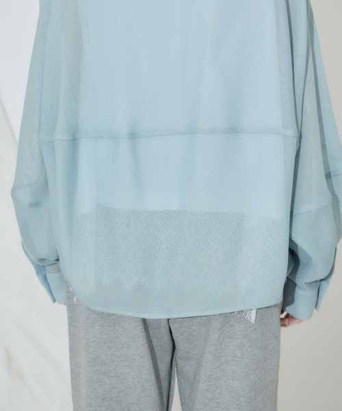 Paradise Picnic(パラダイスピクニック)の「cloche メッシュドライタッチブラウス(シャツ/ブラウス・レディース・ホワイト/ブラック/ブルー・FREE)」の22枚目の写真