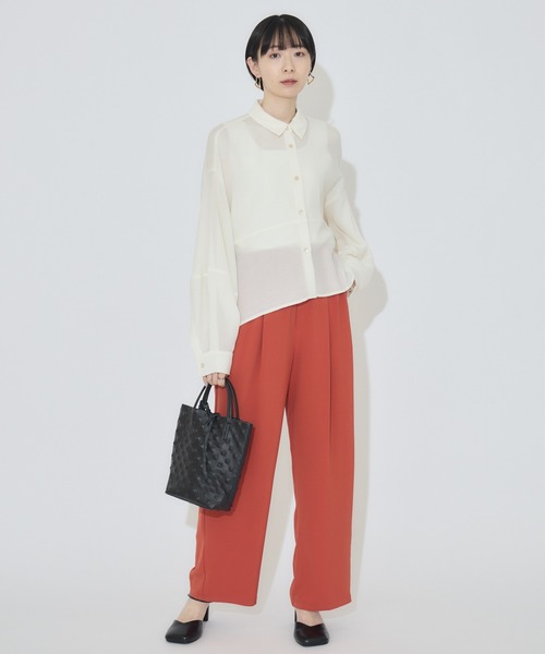 Paradise Picnic(パラダイスピクニック)の「cloche メッシュドライタッチブラウス(シャツ/ブラウス・レディース・ホワイト/ブラック/ブルー・FREE)」の6枚目の写真