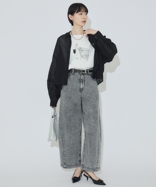 Paradise Picnic(パラダイスピクニック)の「cloche メッシュドライタッチブラウス(シャツ/ブラウス・レディース・ホワイト/ブラック/ブルー・FREE)」の10枚目の写真