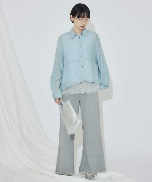 Paradise Picnic(パラダイスピクニック)の「cloche メッシュドライタッチブラウス(シャツ/ブラウス・レディース・ホワイト/ブラック/ブルー・FREE)」の11枚目の写真