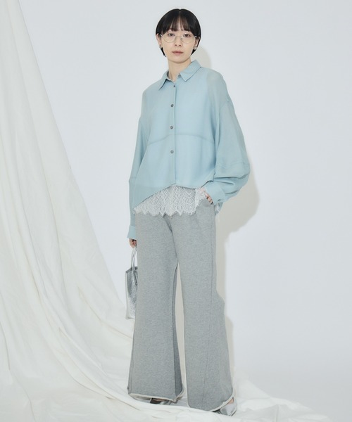 Paradise Picnic(パラダイスピクニック)の「cloche メッシュドライタッチブラウス(シャツ/ブラウス・レディース・ホワイト/ブラック/ブルー・FREE)」の12枚目の写真