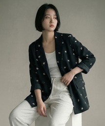 STYLE DELI（スタイルデリ）の「【BLK001】花柄刺繍ツイルテーラードジャケット（テーラードジャケット）」