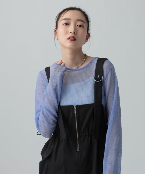 LEPSIM（レプシィム）の「シアープリーツデザインプルオーバー　639389（Tシャツ/カットソー・レディース・イエロー/ブルー/グレー/アイボリー・FREE）」の3枚目の写真