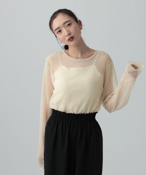 LEPSIM（レプシィム）の「シアープリーツデザインプルオーバー　639389（Tシャツ/カットソー・レディース・イエロー/ブルー/グレー/アイボリー・FREE）」の7枚目の写真