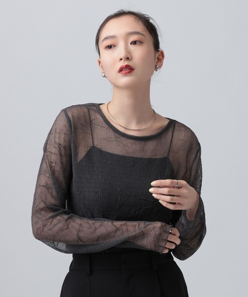 LEPSIM（レプシィム）の「シアープリーツデザインプルオーバー　639389（Tシャツ/カットソー・レディース・イエロー/ブルー/グレー/アイボリー・FREE）」の11枚目の写真