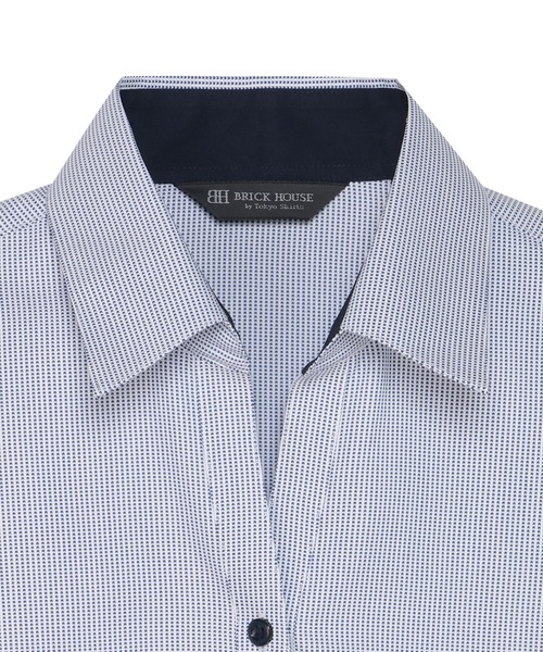 TOKYO SHIRTS(トウキョウシャツ)の「【透け防止】 形態安定ノンアイロン スキッパー 7分袖ビジネスワイシャツ(ビジネスシャツ・レディース・ブルー・S/M/L/LL/XL)」の3枚目の写真