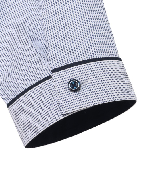 TOKYO SHIRTS(トウキョウシャツ)の「【透け防止】 形態安定ノンアイロン スキッパー 7分袖ビジネスワイシャツ(ビジネスシャツ・レディース・ブルー・S/M/L/LL/XL)」の4枚目の写真