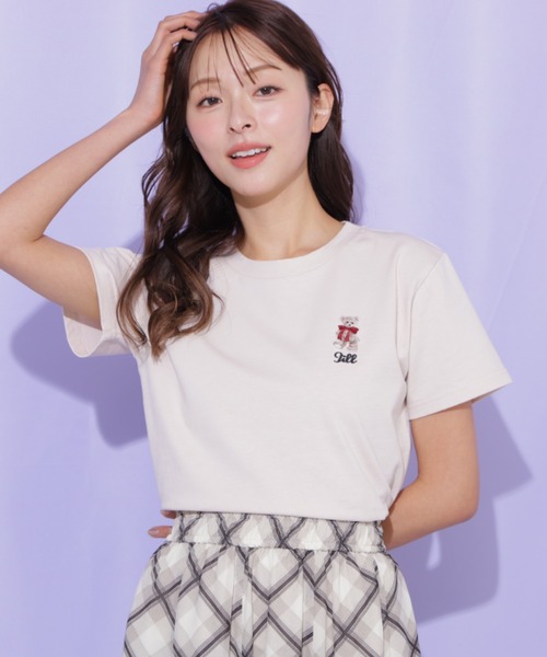 JILL by JILL STUART（ジルバイジルスチュアート）の「＜BEARシリーズ＞刺繍Tシャツオーガニックコットン（Tシャツ/カットソー・レディース・ネイビー/ピンク/グリーン/ホワイト・FREE）」の12枚目の写真