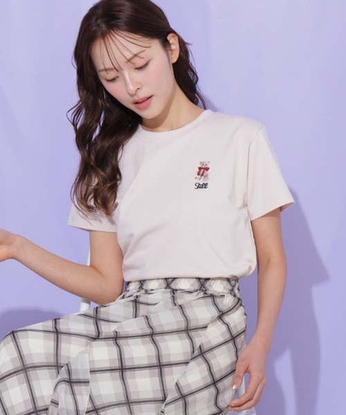 JILL by JILL STUART（ジルバイジルスチュアート）の「＜BEARシリーズ＞刺繍Tシャツオーガニックコットン（Tシャツ/カットソー・レディース・ネイビー/ピンク/グリーン/ホワイト・FREE）」の9枚目の写真