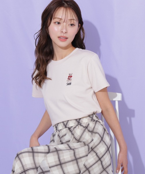 JILL by JILL STUART（ジルバイジルスチュアート）の「＜BEARシリーズ＞刺繍Tシャツオーガニックコットン（Tシャツ/カットソー・レディース・ネイビー/ピンク/グリーン/ホワイト・FREE）」の5枚目の写真
