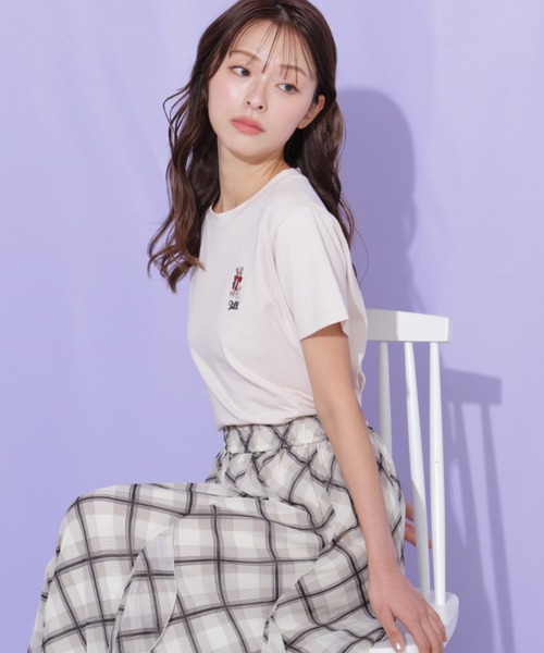 JILL by JILL STUART（ジルバイジルスチュアート）の「＜BEARシリーズ＞刺繍Tシャツオーガニックコットン（Tシャツ/カットソー・レディース・ネイビー/ピンク/グリーン/ホワイト・FREE）」の8枚目の写真