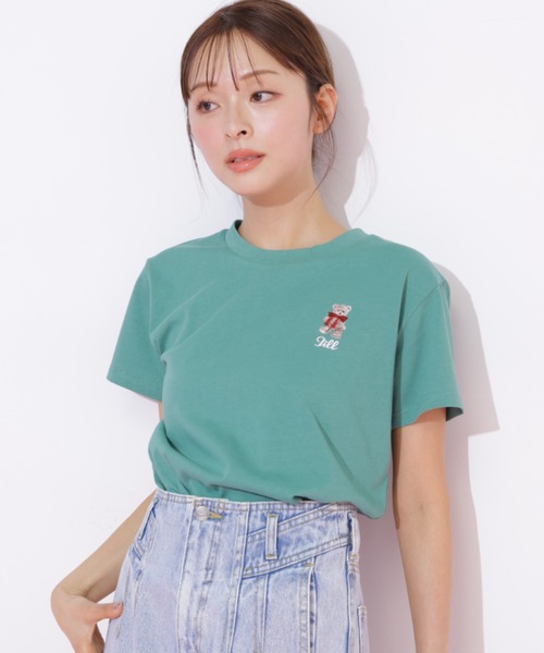 JILL by JILL STUART（ジルバイジルスチュアート）の「＜BEARシリーズ＞刺繍Tシャツオーガニックコットン（Tシャツ/カットソー・レディース・ネイビー/ピンク/グリーン/ホワイト・FREE）」の22枚目の写真
