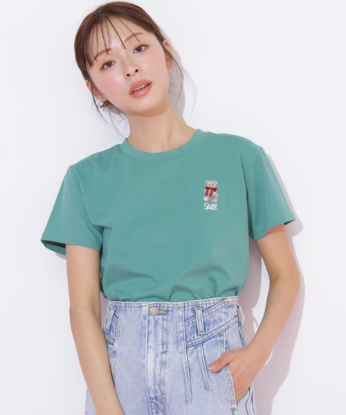 JILL by JILL STUART（ジルバイジルスチュアート）の「＜BEARシリーズ＞刺繍Tシャツオーガニックコットン（Tシャツ/カットソー・レディース・ネイビー/ピンク/グリーン/ホワイト・FREE）」の21枚目の写真