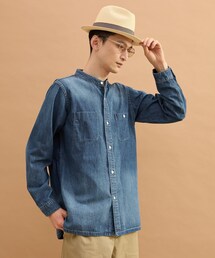 40ｃｔ＆525 | バンドカラーデニムシャツ(シャツ/ブラウス)