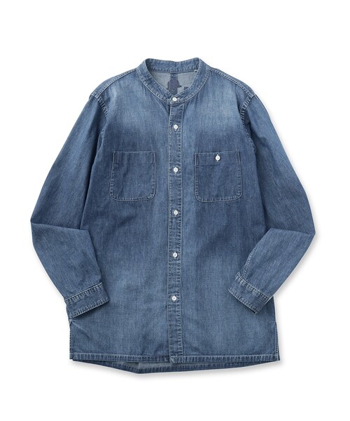 40ｃｔ＆525（フォーティーカラッツアンドゴーニーゴ）の「バンドカラーデニムシャツ（シャツ/ブラウス・メンズ・ネイビー/ブルー・02/03）」の3枚目の写真