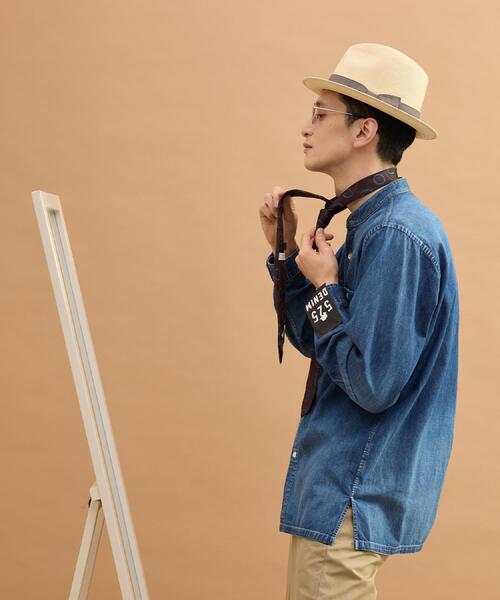 40ｃｔ＆525（フォーティーカラッツアンドゴーニーゴ）の「バンドカラーデニムシャツ（シャツ/ブラウス・メンズ・ネイビー/ブルー・02/03）」の8枚目の写真