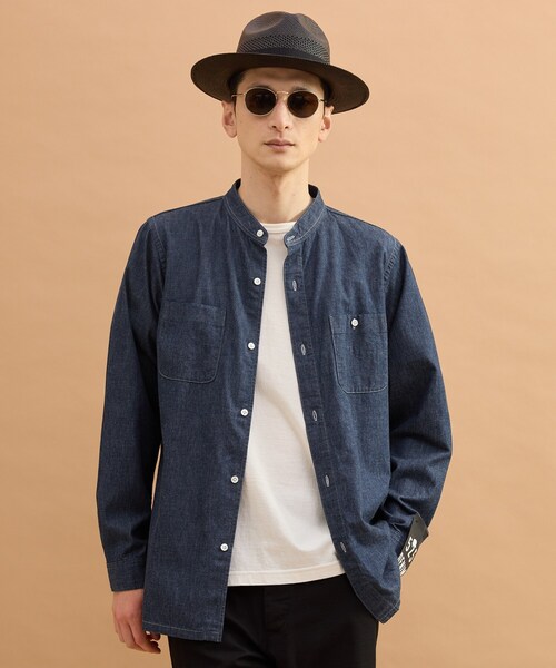 40ｃｔ＆525（フォーティーカラッツアンドゴーニーゴ）の「バンドカラーデニムシャツ（シャツ/ブラウス・メンズ・ネイビー/ブルー・02/03）」の11枚目の写真