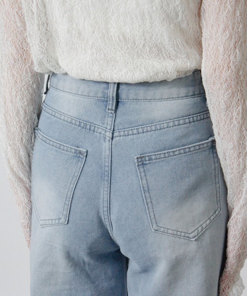 Social GIRL（ソーシャルガール）の「2026SS パールデザイン フレアデニムパンツ セミワイドデニムパンツ（デニムパンツ・レディース・ブルー・M）」の14枚目の写真