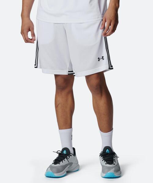 UNDER ARMOUR(アンダーアーマー)の「UAネクストジェン ライン ショーツ(バスケットボール/メンズ)(その他パンツ・メンズ・ホワイト・L/2XL/M/S/XL/3XL)」の1枚目の写真