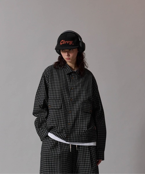CIVVY.(シヴィ―)の「Seersucker Setup Shirt - シアサッカー セットアップ シャツ(シャツ/ブラウス・メンズ・ブラック/ネイビー・MEDIUM/LARGE)」の18枚目の写真