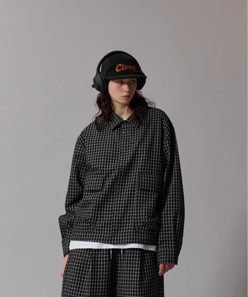 CIVVY.(シヴィ―)の「Seersucker Setup Shirt - シアサッカー セットアップ シャツ(シャツ/ブラウス・メンズ・ブラック/ネイビー・MEDIUM/LARGE)」の19枚目の写真