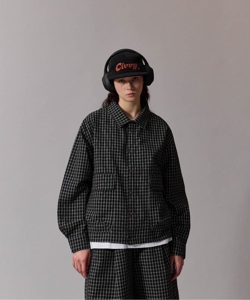 CIVVY.(シヴィ―)の「Seersucker Setup Shirt - シアサッカー セットアップ シャツ(シャツ/ブラウス・メンズ・ブラック/ネイビー・MEDIUM/LARGE)」の20枚目の写真