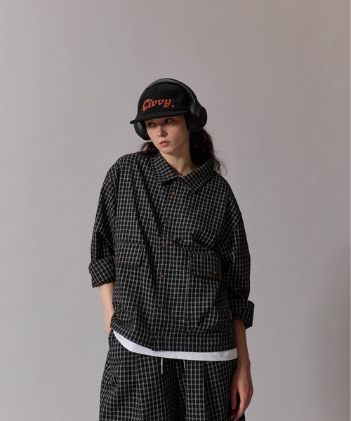 CIVVY.(シヴィ―)の「Seersucker Setup Shirt - シアサッカー セットアップ シャツ(シャツ/ブラウス・メンズ・ブラック/ネイビー・MEDIUM/LARGE)」の7枚目の写真