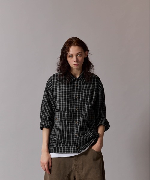 CIVVY.(シヴィ―)の「Seersucker Setup Shirt - シアサッカー セットアップ シャツ(シャツ/ブラウス・メンズ・ブラック/ネイビー・MEDIUM/LARGE)」の10枚目の写真