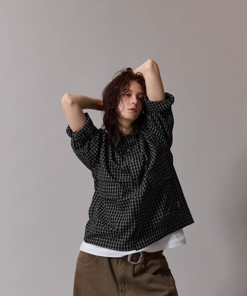 CIVVY.(シヴィ―)の「Seersucker Setup Shirt - シアサッカー セットアップ シャツ(シャツ/ブラウス・メンズ・ブラック/ネイビー・MEDIUM/LARGE)」の12枚目の写真