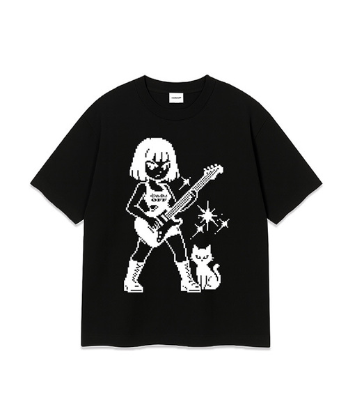 RANDOMOFF(ランダムオフ)の「PIXEL GUITAR KID OVER FIT T-SHIRT (3color)(Tシャツ/カットソー・レディース・ホワイト/ブラック/ネイビー・SMALL/MEDIUM/LARGE/X-LARGE)」の1枚目の写真