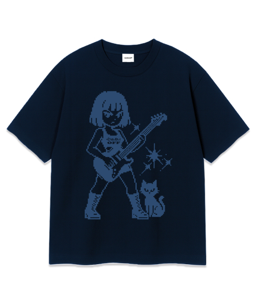 RANDOMOFF(ランダムオフ)の「PIXEL GUITAR KID OVER FIT T-SHIRT (3color)(Tシャツ/カットソー・レディース・ホワイト/ブラック/ネイビー・SMALL/MEDIUM/LARGE/X-LARGE)」の6枚目の写真