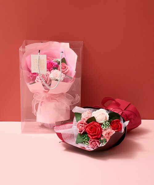 BIRTHDAY BAR(バースデイバー)の「≪ギフトにオススメ!≫Soap Flower Bouquet Medium Large ソープフラワーブーケ(インテリア雑貨・レディース・レッド/ピンク・0)」の4枚目の写真