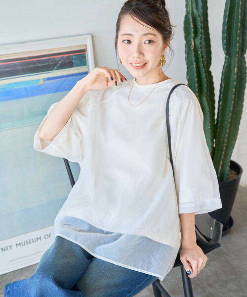 cen.オーガンジーカットソーブラック定価以下 25-12-238021.jpg?crop=center&