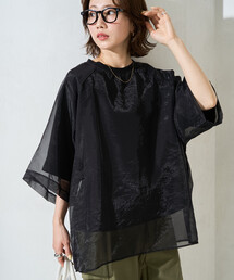 FREAK'S STORE | 限定展開 オーガンジー × カットソー 重ね ラグラン 半袖 Tシャツ(Tシャツ/カットソー)