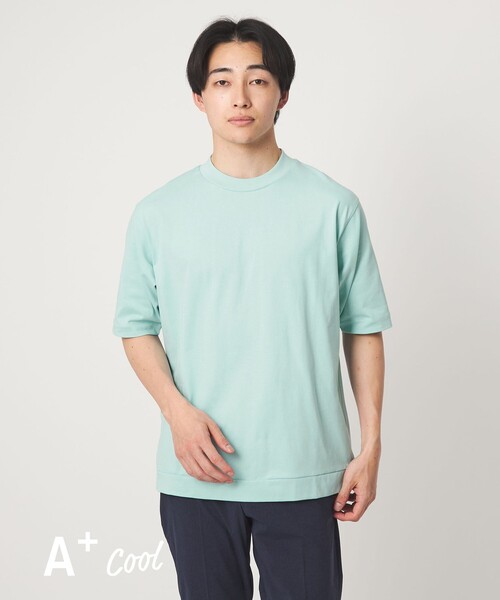 カットソー A+ COOL ビズ クルーネック カットソー Tシャツ -接触冷感・吸水速乾
