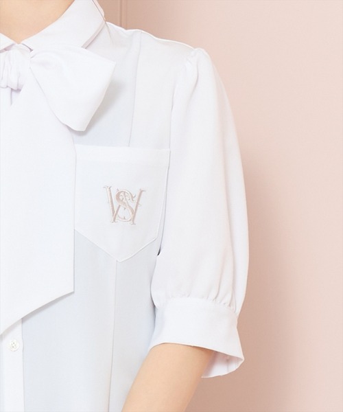 WILLSELECTION(ウィルセレクション)の「ティアードフリルリボンタイシャツワンピース(ワンピース・レディース・ライトグレー/ブルー系その他/オフホワイト・FREE)」の13枚目の写真